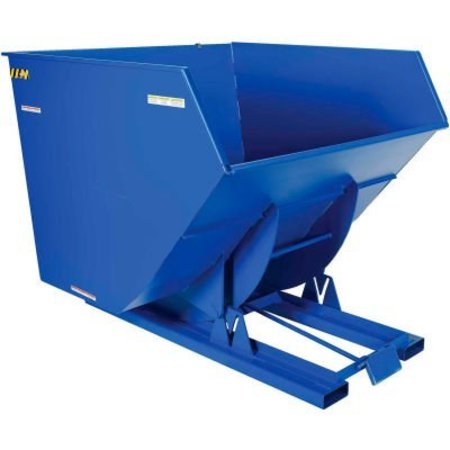 Vestil Heavy Duty Steel Self-Dumping Forklift Hopper W/ Bump Release, 4 Cu. Yd., 6000 Lbs. Cap., Blue D-400-HD